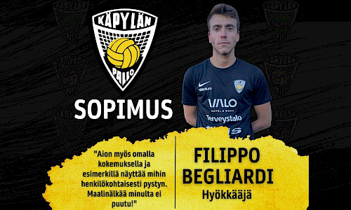 Filippo Begliardi vahvistamaan KäPa-hyökkäystä!