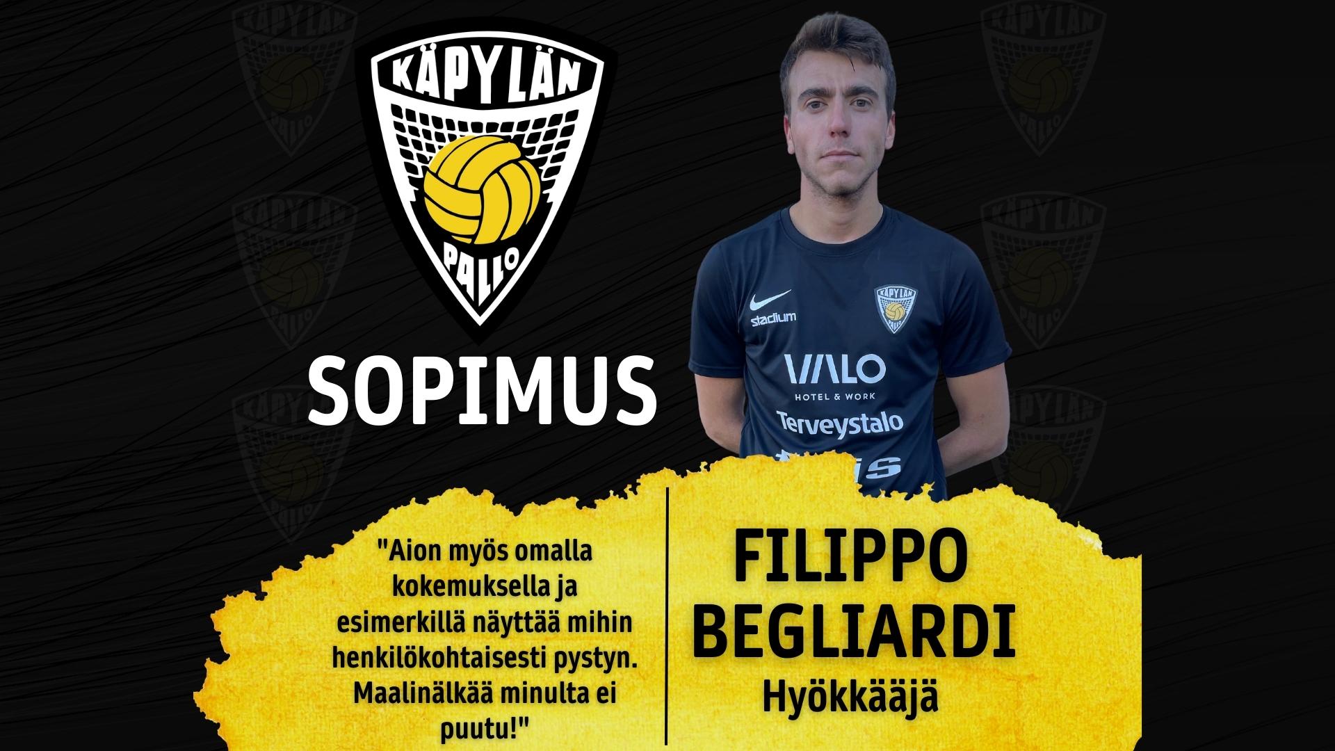 Filippo Begliardi vahvistamaan KäPa-hyökkäystä!